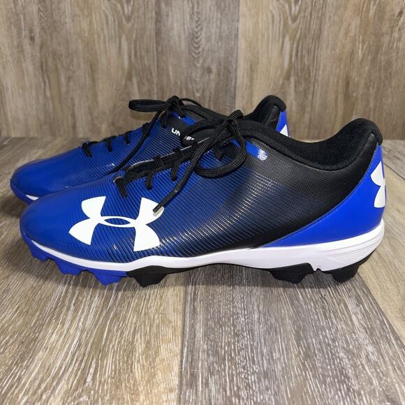 Under Armour Mens Size 13 Baseball Cleats 1297317-001 Blue Black Sneaker Shoes - Picture 5 of 11
